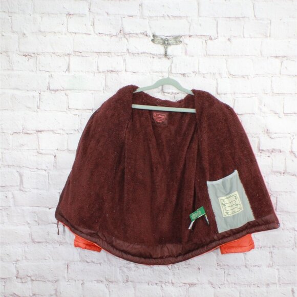 LL Bean Bean's Down Jacket Fleece Lined Colorblock Multicolor Size M 10-12 - Picture 7 of 13